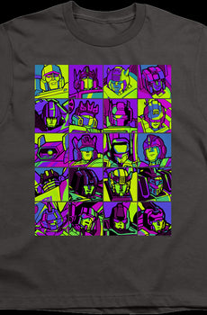 Youth Neon Pop Art Robot Collage Transformers Shirt