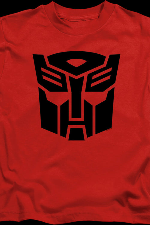 Youth Red Autobot Logo Transformers Shirtmain product image