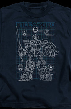 Youth Schematic Megazord Mighty Morphin Power Rangers Shirt