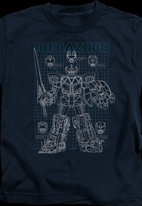 Youth Schematic Megazord Mighty Morphin Power Rangers Shirt