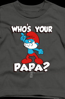 Youth Who's Your Papa? Smurfs Shirt