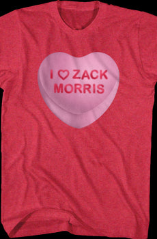 Zack Morris Candy Heart Saved By The Bell T-Shirt