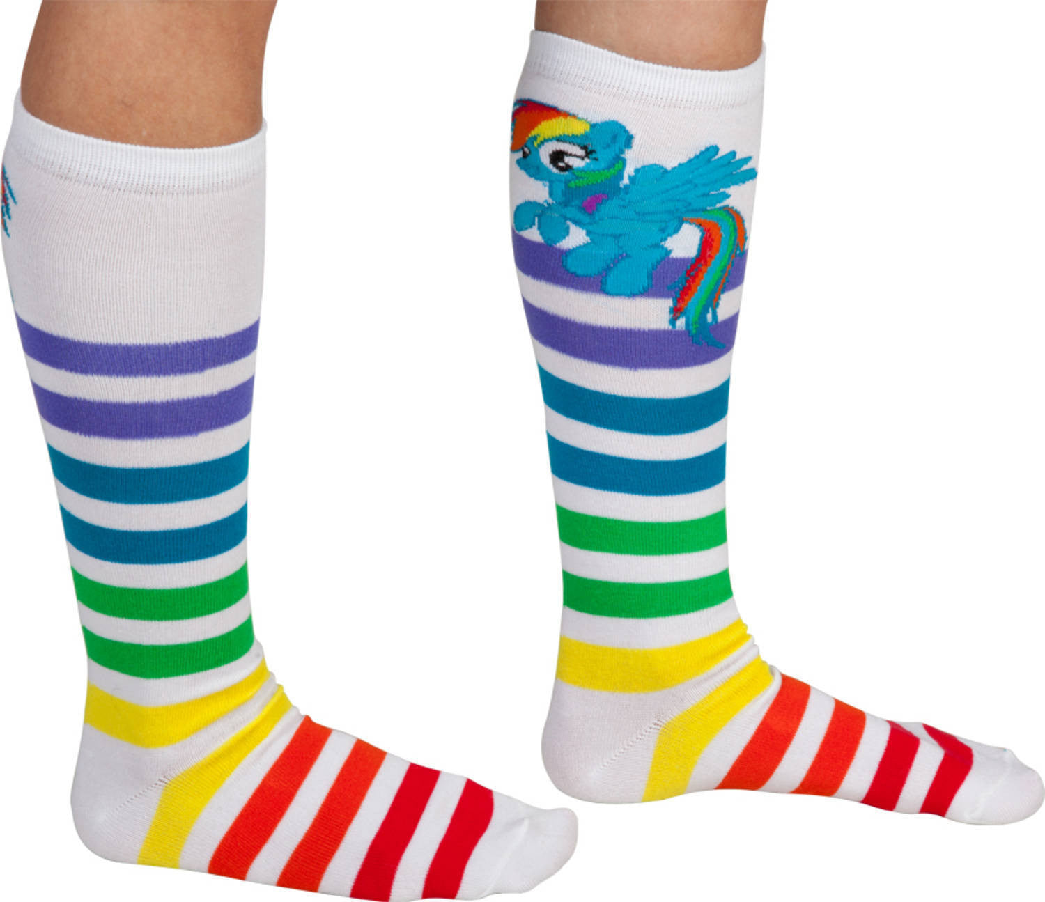 Rainbow Dash Striped Knee High Socks