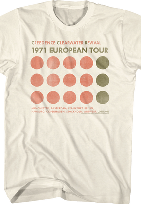 AC 1971 European Tour Creedence Clearwater Revival T-Shirt