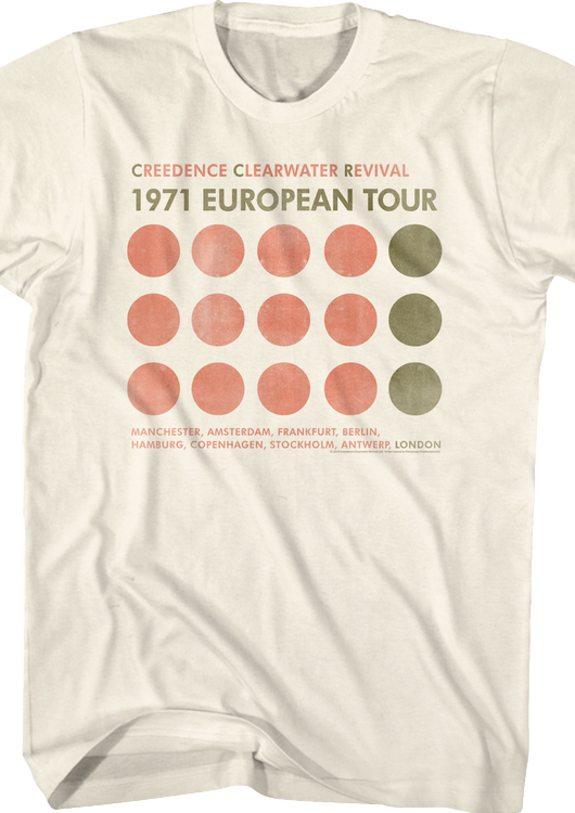 AC 1971 European Tour Creedence Clearwater Revival T-Shirt - main product image