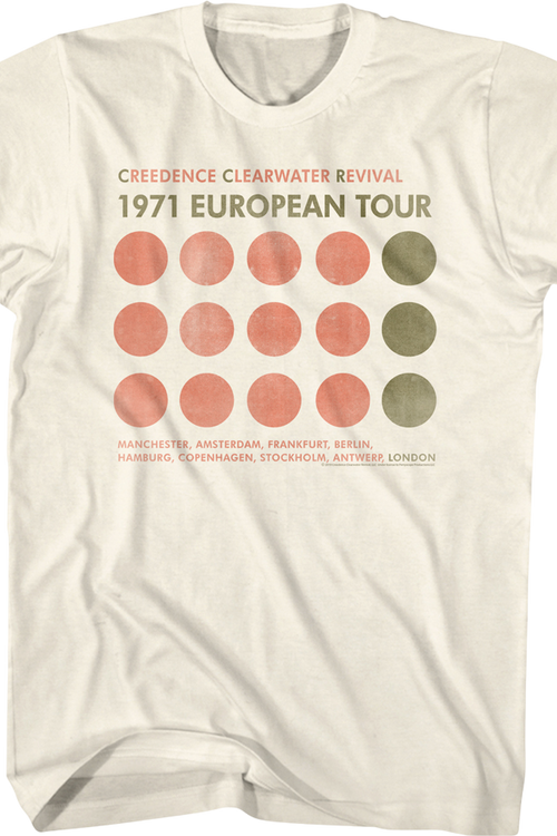 1971 European Tour Creedence Clearwater Revival T-Shirtmain product image