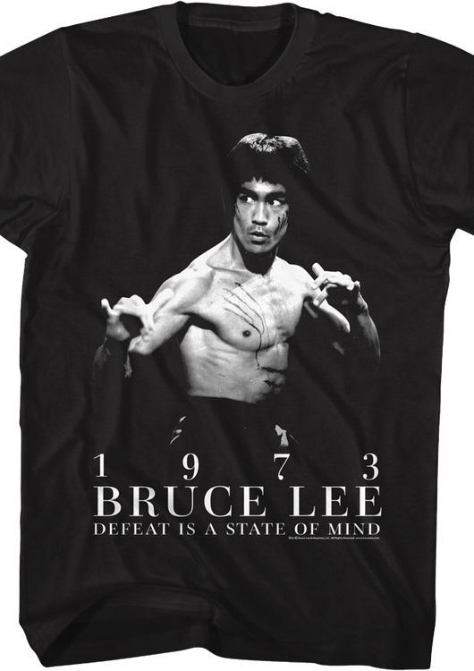 1973 Defeat Is A State Of Mind Bruce Lee T-Shirt - main product image