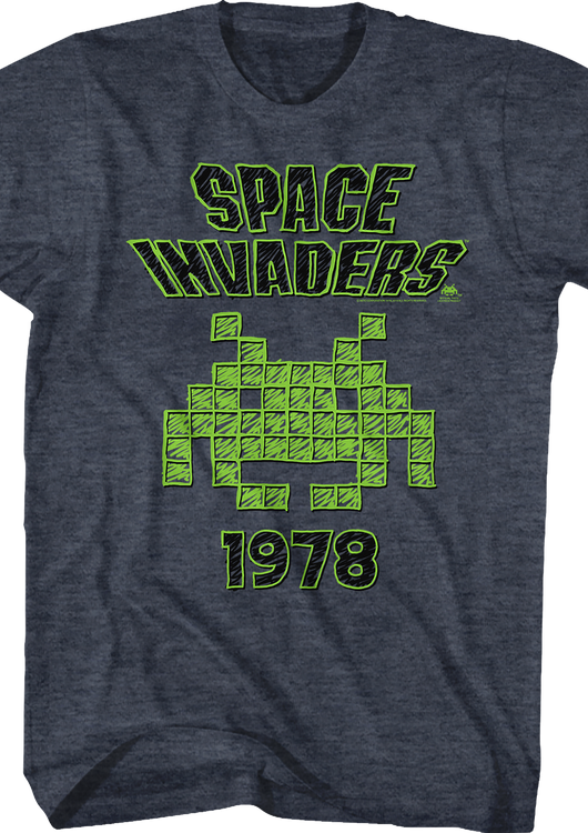 1978 Sketch Space Invaders T-Shirt - main product image