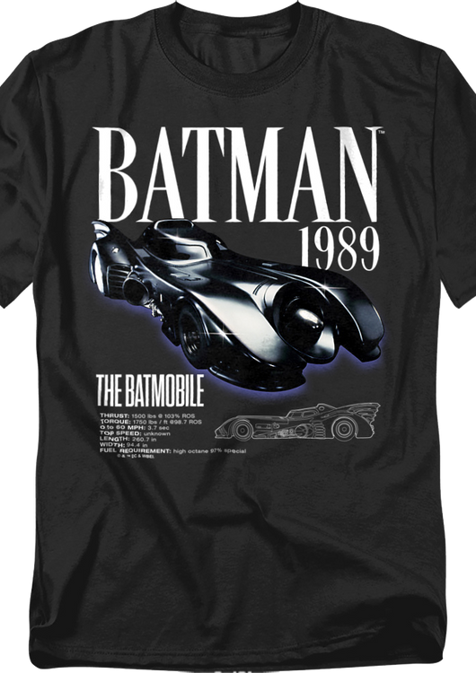 1989 Batmobile Batman T-Shirt - main product image