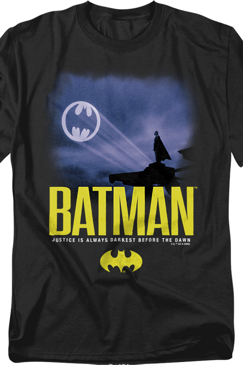 1989 Justice Is Always Darkest Before The Dawn Batman T-Shirtmain product image