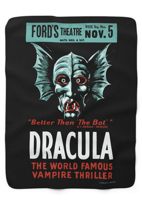 Dracula Vintage Horror Poster Sherpa Fleece Blanket