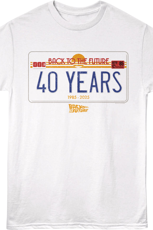 40 Years License Plate Back To The Future T-Shirtmain product image