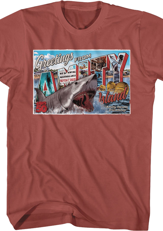 50th Anniversary Postcard Jaws T-Shirt - main product image
