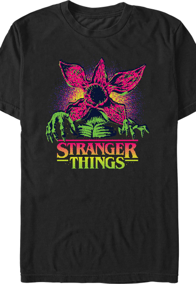 8-Bit Demogorgon & Logo Stranger Things T-Shirt