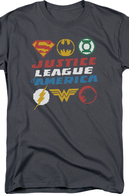 8-Bit Logos Justice League of America DC Comics T-Shirtmain product image