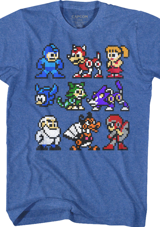 8-Bit Cast Mega Man T-Shirt - main product image