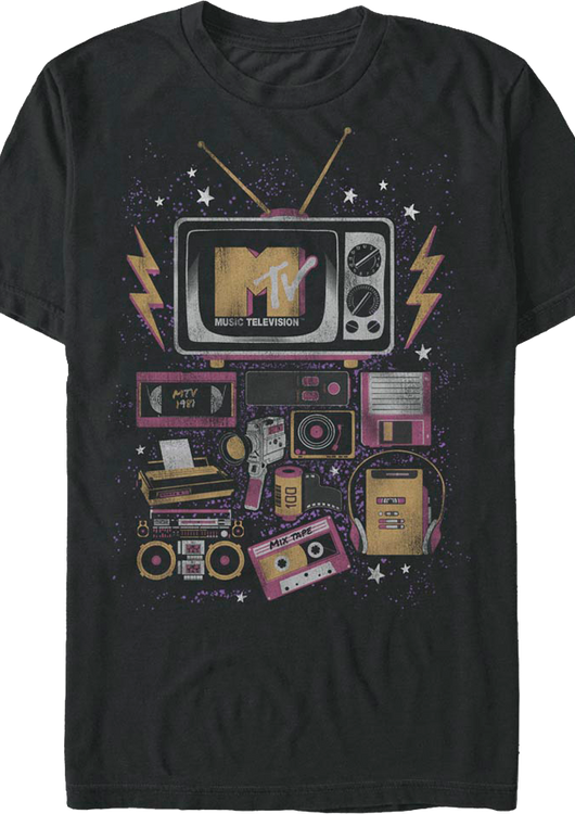 80s Electronics Collage MTV Shirt - main product image