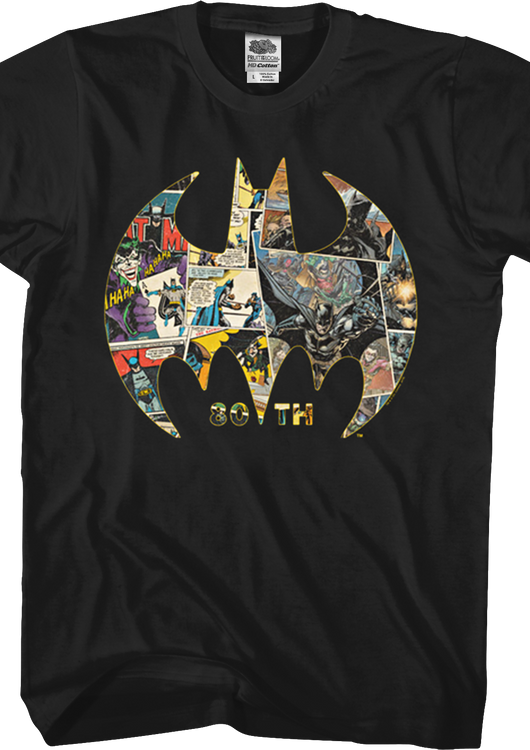 80th Anniversary Bat Symbol Collage Batman T-Shirt - main product image