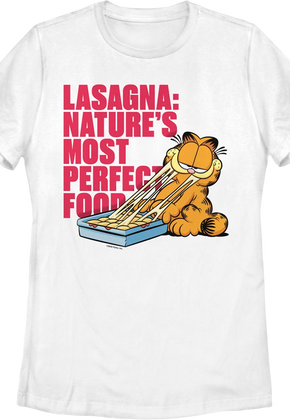 Womens Lasagna Nature's Most Perfect Food Garfield Shirt
