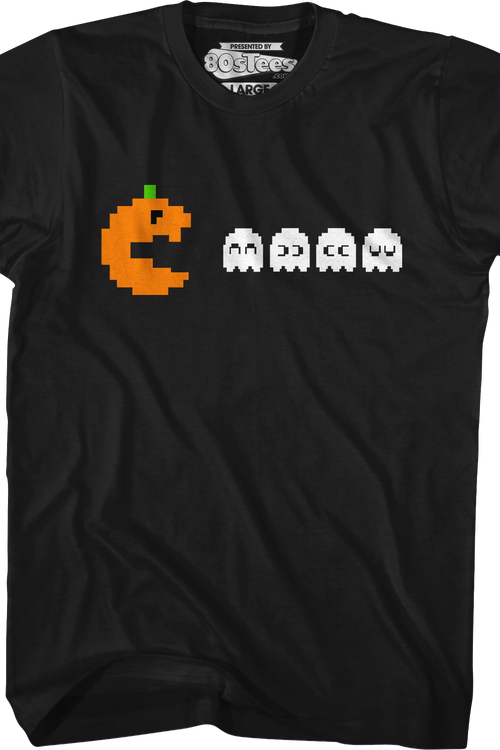 Halloween Pac-Man T-Shirt - Kaos hitam bertema Pac-Man untuk Halloween