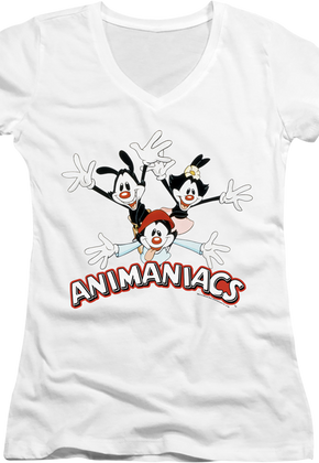 Ladies Yakko Wakko and Dot Animaniacs V-Neck Shirt