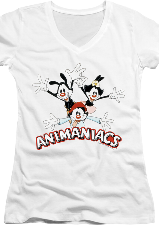 Ladies Yakko Wakko and Dot Animaniacs V-Neck Shirt - main product image