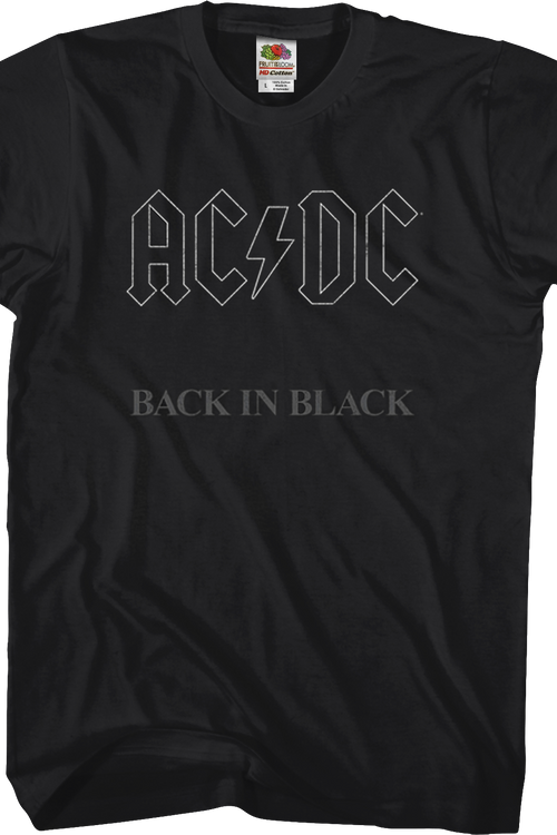 AC/DC Back In Black Shirt: Music T-Shirts