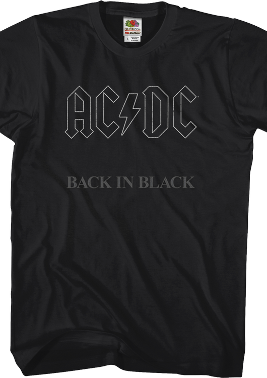 AC/DC Back In Black Shirt: Music T-Shirts
