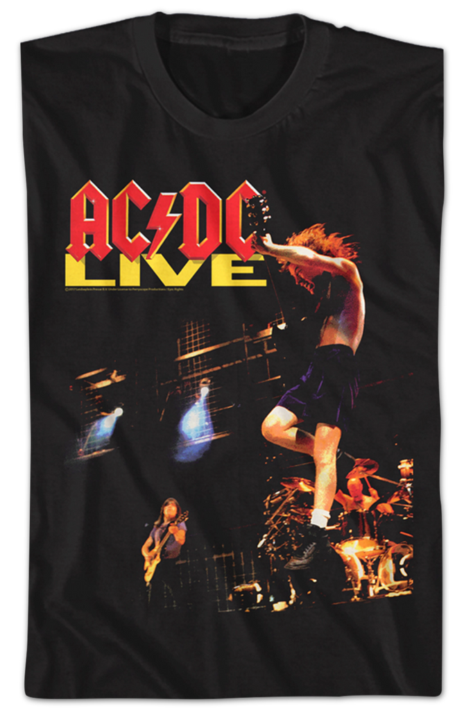 ACDC Live T-Shirt. Men's Black T-Shirt