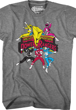 Action Poses Mighty Morphin Power Rangers T-Shirt