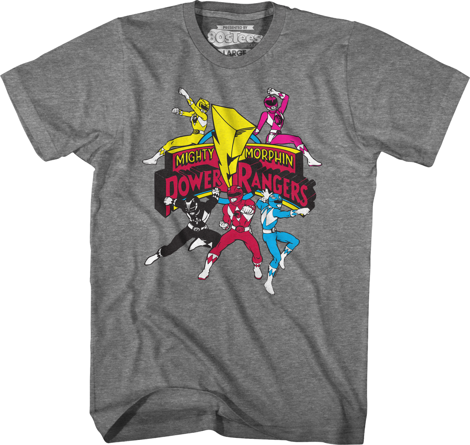 Action Poses Mighty Morphin Power Rangers T-Shirt