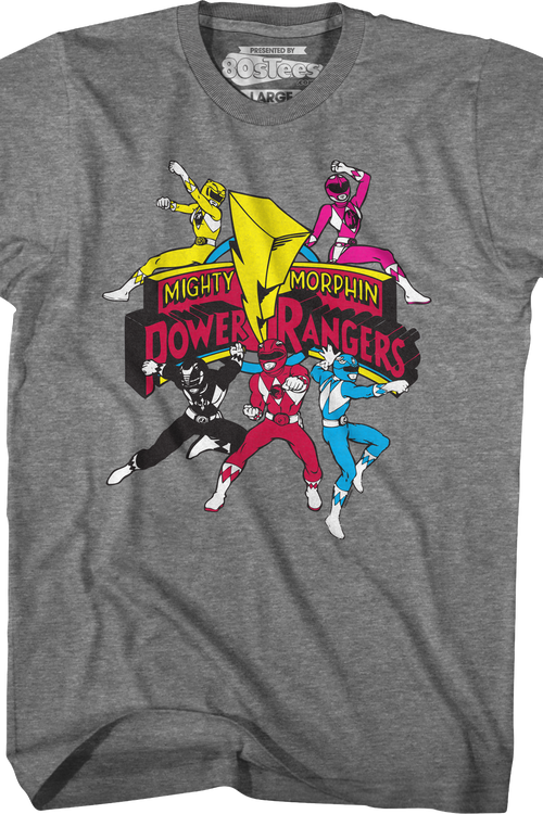 Action Poses Mighty Morphin Power Rangers T-Shirt - main product image