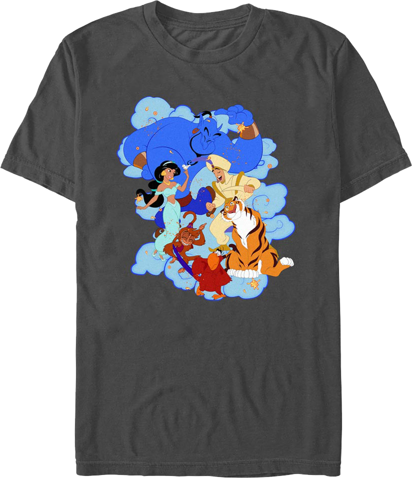 Girl's Aladdin Agrabah T-Shirt - Disney Princess Grunge Style, Distressed Print
