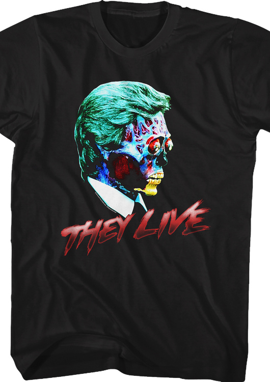 Alien Head Shot They Live T-Shirt - main product image