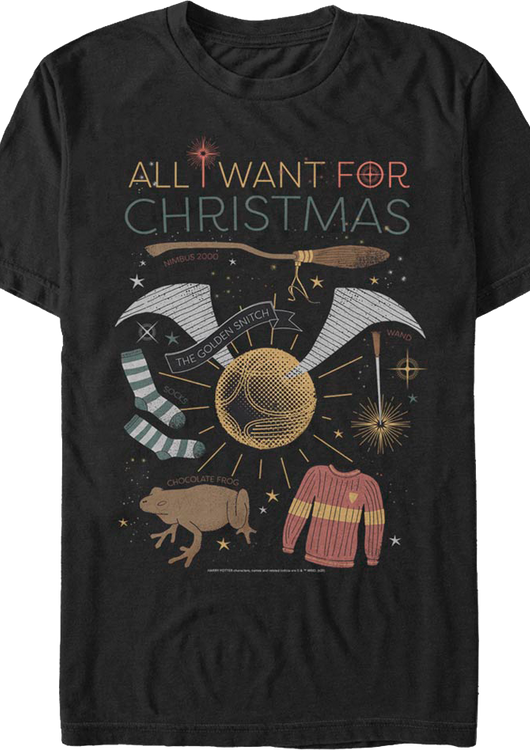 All I Want For Christmas Harry Potter T-Shirt - main product image