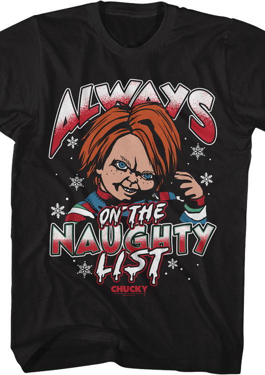 Always On The Naughty List Child's Play T-Shirt - main product image