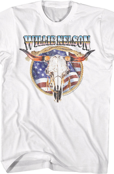 American Cow Skull Willie Nelson T-Shirt