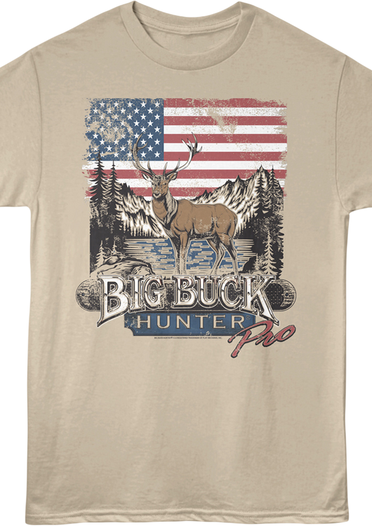 American Flag Big Buck Hunter T-Shirt - main product image