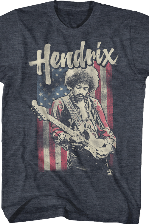 American Flag Jimi Hendrix T-Shirt - main product image