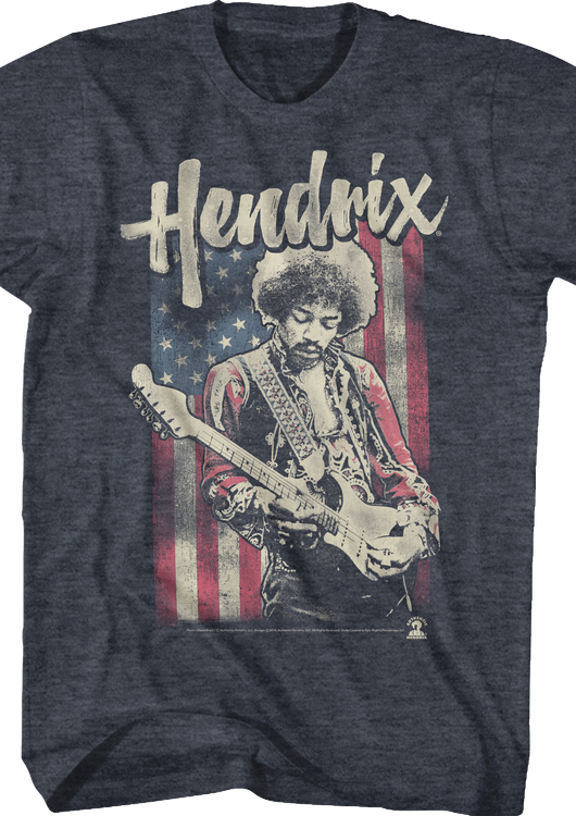 American Flag Jimi Hendrix T-Shirt - main product image