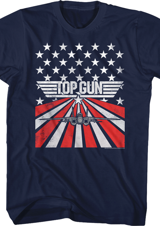 American Flag Top Gun T-Shirt - main product image