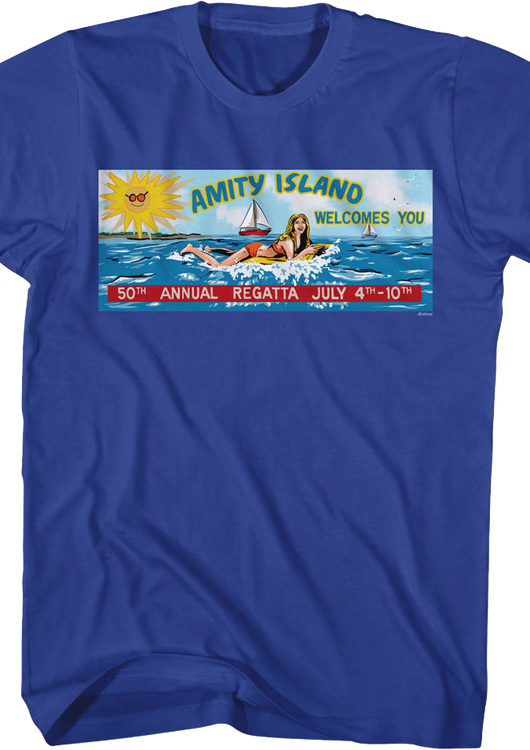 Amity Island 50th Annual Regatta Billboard Jaws T-Shirt - main product image