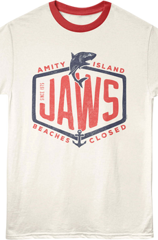 Amity Island Beaches Closed Jaws Ringer Shirt