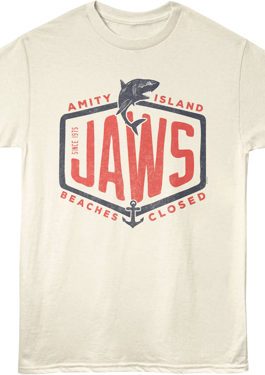 Amity Island Beaches Closed Jaws T-Shirt - main product image