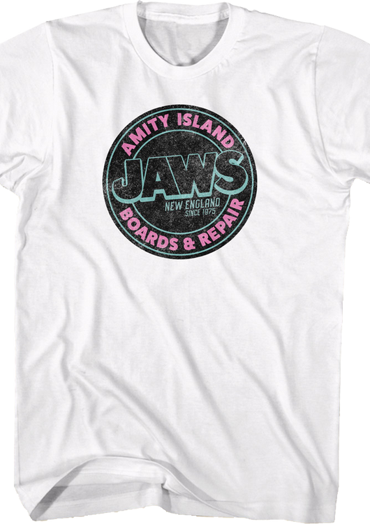 Amity Island Boards & Repair Jaws T-Shirt - main product image
