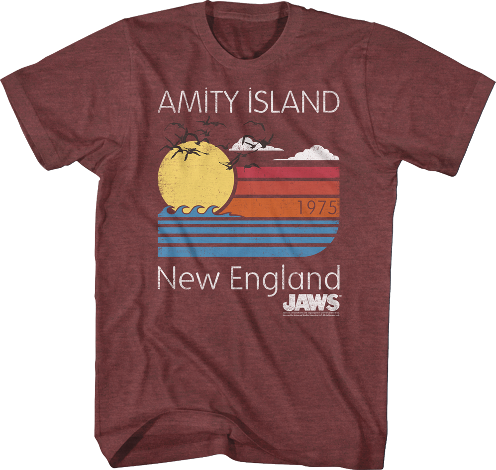 Amity Island New England Jaws Movie T Shirt