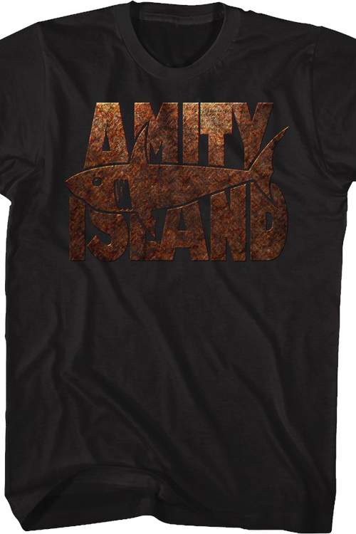 Amity Island Rusted Sign Jaws T-Shirtmain product image