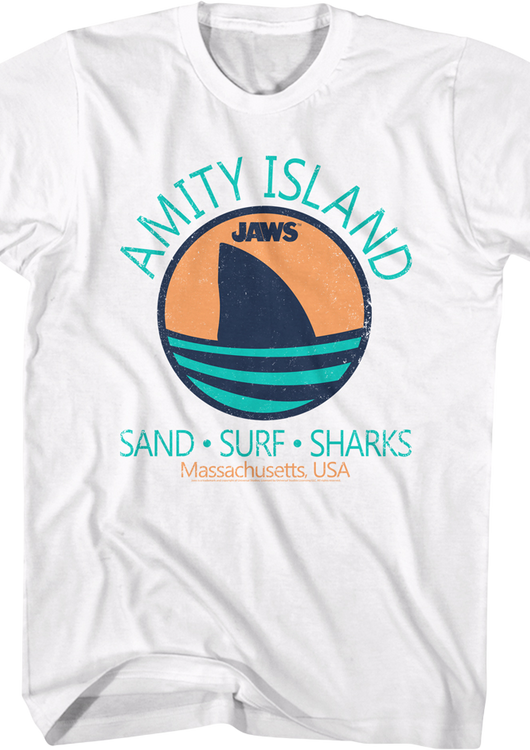 Amity Island Sand Surf Sharks Jaws T-Shirt - main product image