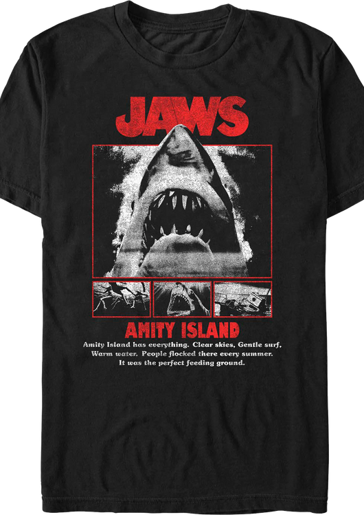 Amity Island Shark Collage Jaws T-Shirt - main product image