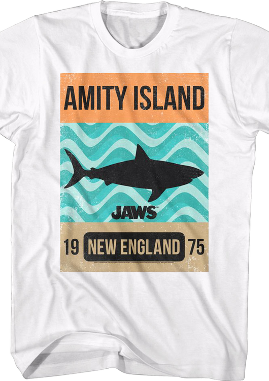 Amity Island Shark Waves Jaws T-Shirt - main product image